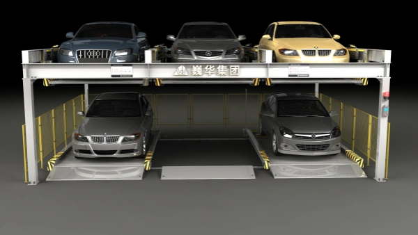 2 Levels Puzzle Parking System For 5 Cars